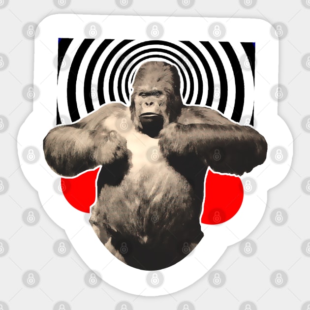 psychedelic gorilla Sticker by Marccelus